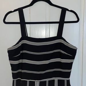 Black and White Striped Jumpsuit